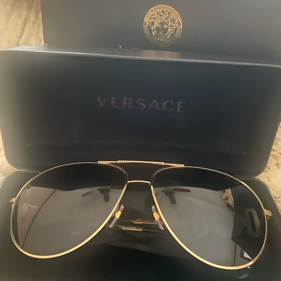 Versace Black and Gold Sunglasses box new